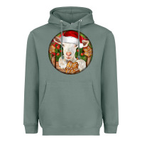 Sage Baby Cashmere Goat Christmas Heavyweight Hoodie - LillyAllenDesigns