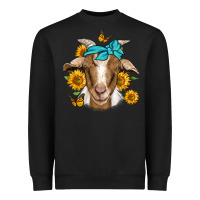 Black sunflower bandana goat Heavyweight Sweatshirt - Jasminsmagicworld