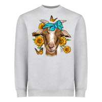 Heather Grey sunflower bandana goat Heavyweight Sweatshirt - Jasminsmagicworld
