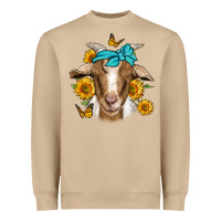 Mushroom sunflower bandana goat Heavyweight Sweatshirt - Jasminsmagicworld