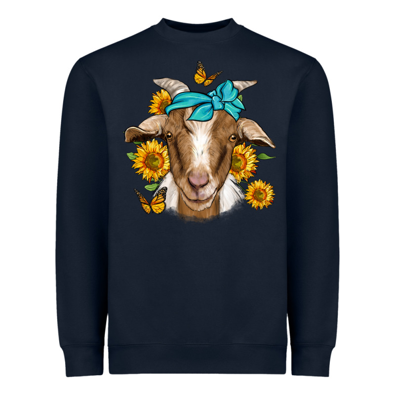Sunflower Bandana Goat Heavyweight Sweatshirt by Jasminsmagicworld | Teevron
