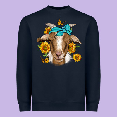 Sunflower Bandana Goat Heavyweight Sweatshirt Designed By Jasminsmagicworld
