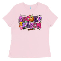 Bubblegum Pink Spooky season Halloween Ladies Tee - RanaPortraitStore