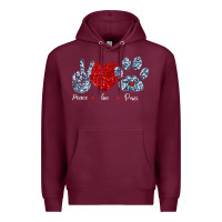 Burgundy Peace Love Paws Premium Hoodie - Bettercallsaul