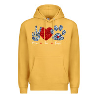 Mustard Peace Love Paws Premium Hoodie - Bettercallsaul