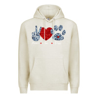 Oatmeal Heather Peace Love Paws Premium Hoodie - Bettercallsaul