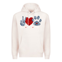 Pale Pink Peace Love Paws Premium Hoodie - Bettercallsaul