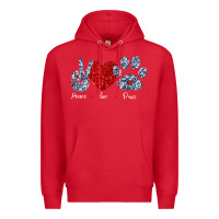 Red Peace Love Paws Premium Hoodie - Bettercallsaul