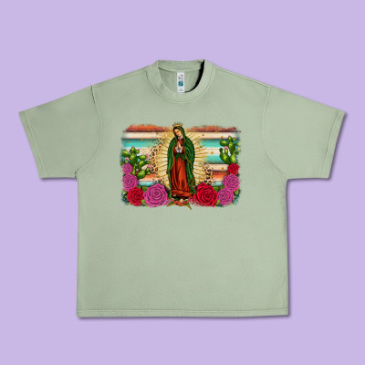 Western Our Lady Of Guadalupe Urban Heavy Tee Designed By Jahusdesignshop
