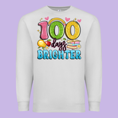 100 Days Brighter Premium Sweatshirt Designed By Artiststas