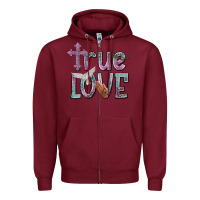Burgundy true love Zipper Hoodie - NancyCooperArtShop
