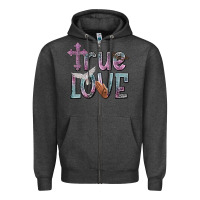 Charcoal Heather true love Zipper Hoodie - NancyCooperArtShop