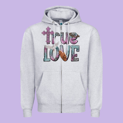 True Love Zipper Hoodie Designed By Nancycooperartshop