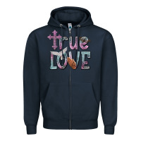 Navy true love Zipper Hoodie - NancyCooperArtShop