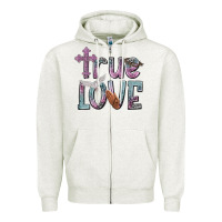 Oatmeal Heather true love Zipper Hoodie - NancyCooperArtShop