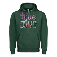 Sports Green true love Zipper Hoodie - NancyCooperArtShop