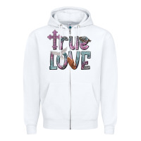 White true love Zipper Hoodie - NancyCooperArtShop