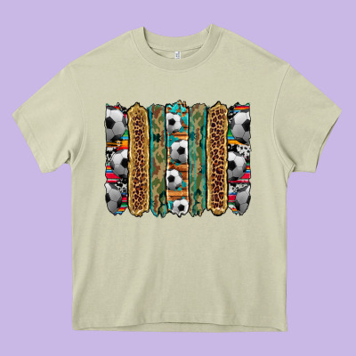 Soccer Camouflage Serape Cowhide Turquoise Leopard Glitter  Brushstrok Heavy Core Tee Designed By Artiststas