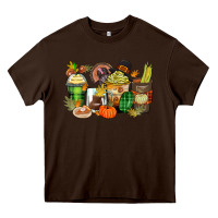 Chocolate Brown thanksgiving coffee cups Heavy Core Tee - Zillion Design Studio