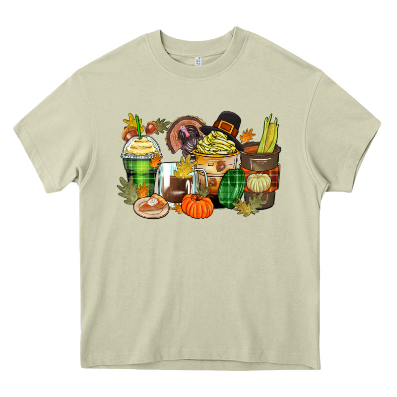 Thanksgiving Coffee Cups Heavy Core Tee by Zillion Design Studio | Teevron