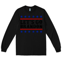 Black Let's Go Brandon American Flag Long Sleeve Tee - Jasminsmagicworld