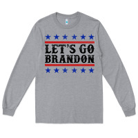 Heather Grey Let's Go Brandon American Flag Long Sleeve Tee - Jasminsmagicworld