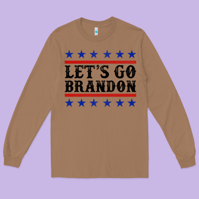 Let's Go Brandon American Flag Long Sleeve Tee Designed By Jasminsmagicworld