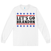 White Let's Go Brandon American Flag Long Sleeve Tee - Jasminsmagicworld
