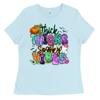 Baby Blue Thick thighs spooky vibes Ladies Tee - RanaPortraitStore