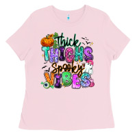 Thick Thighs Spooky Vibes Ladies Tee | Teevron