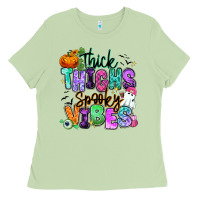 Matcha Thick thighs spooky vibes Ladies Tee - RanaPortraitStore