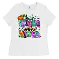 White Thick thighs spooky vibes Ladies Tee - RanaPortraitStore