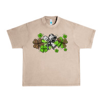 French Oak Western Cowhide Leopard Glitter Shamrocks Urban Heavy Tee - Jasminsmagicworld