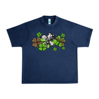 Navy Western Cowhide Leopard Glitter Shamrocks Urban Heavy Tee - Jasminsmagicworld
