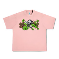 Salmon Western Cowhide Leopard Glitter Shamrocks Urban Heavy Tee - Jasminsmagicworld