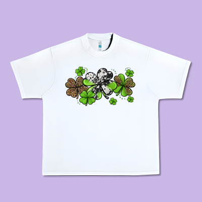 Western Cowhide Leopard Glitter Shamrocks Urban Heavy Tee Designed By Jasminsmagicworld