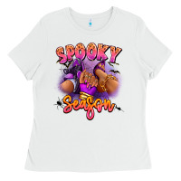 White Spooky season sneaker and heel afro woman Ladies Tee - RanaPortraitStore