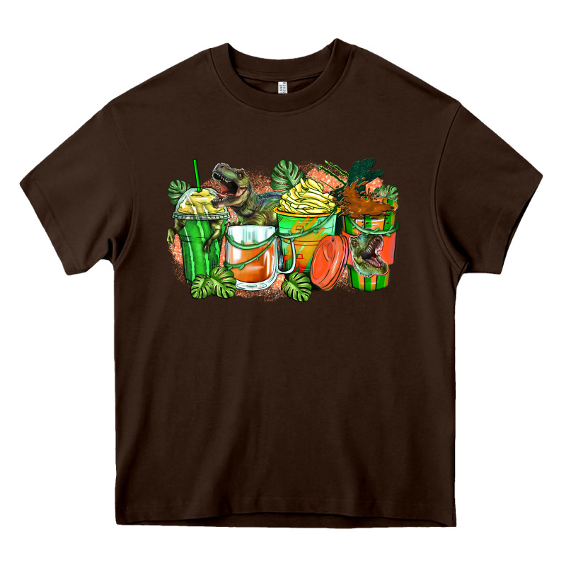T Rex Coffee Cups Heavy Core Tee by Zillion Design Studio | Teevron