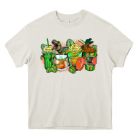 Cream t rex coffee cups Heavy Core Tee - Zillion Design Studio