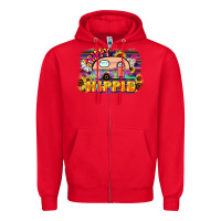 Red trippy hippie Zipper Hoodie - NancyCooperArtShop