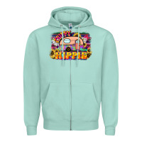Seafoam trippy hippie Zipper Hoodie - NancyCooperArtShop