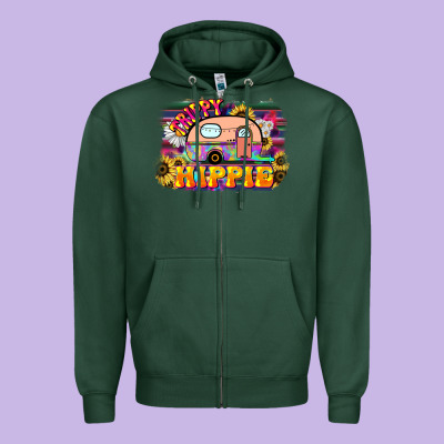 Trippy Hippie Zipper Hoodie Designed By Nancycooperartshop