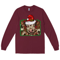 Burgundy Christmas background baby calf Long Sleeve Tee - BarkalooDesign