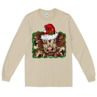 Mushroom Christmas background baby calf Long Sleeve Tee - BarkalooDesign