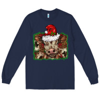 Navy Christmas background baby calf Long Sleeve Tee - BarkalooDesign