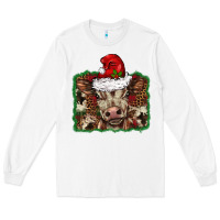 White Christmas background baby calf Long Sleeve Tee - BarkalooDesign