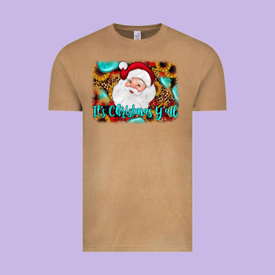 It's Christmas Y'all Background Vintage Tee Designed By Jahusdesignshop