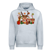Heather Grey reindeer coffe cups christmas Urban Hoodie - CowGirlArtShop