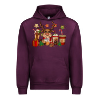 Mauve Wine reindeer coffe cups christmas Urban Hoodie - CowGirlArtShop