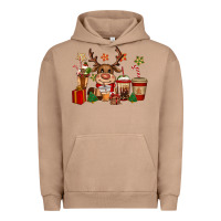 Pigment Burro reindeer coffe cups christmas Urban Hoodie - CowGirlArtShop